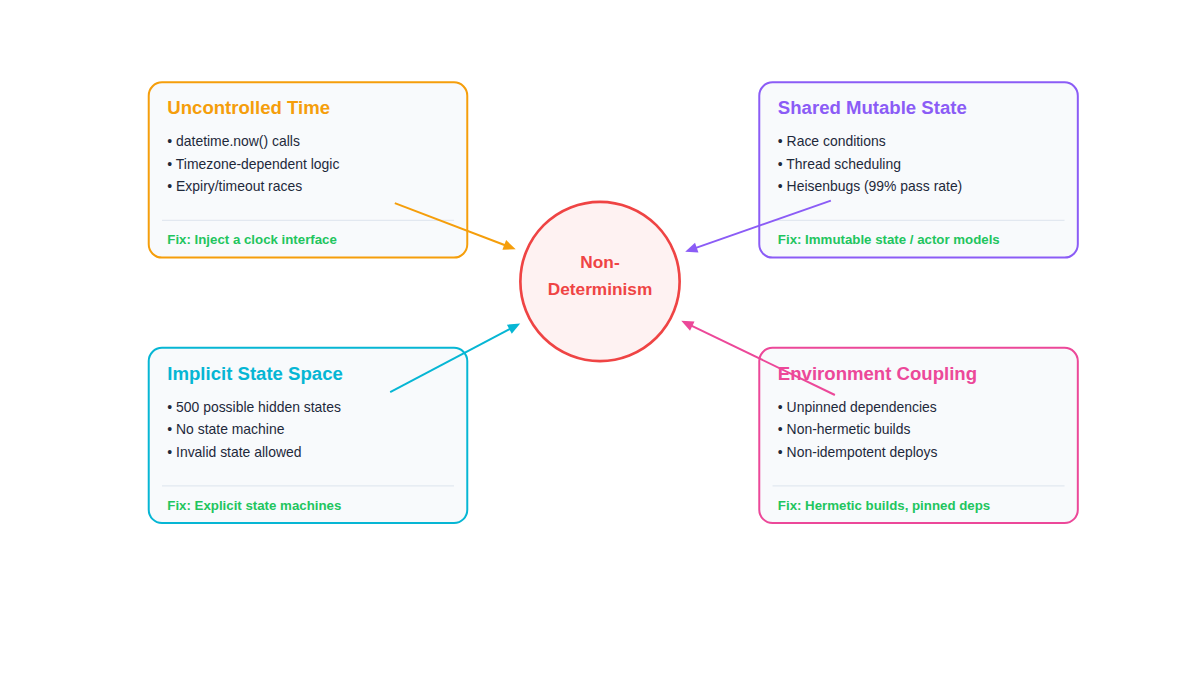 The four sources of non-determinism